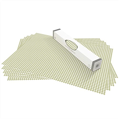 The Master Herbalist | Abwischbares Schrankpapier Salbeigrün Vichy-Karo | Doppelpack (10 Blatt) | Unparfümiert | Ideal für Küchen & Schränke