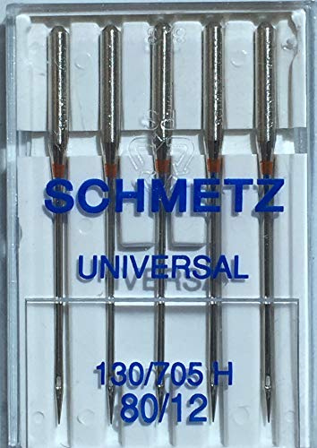 SCHMETZ 5 Nähmaschinennadeln 80er Universal Flachkolben 130/705