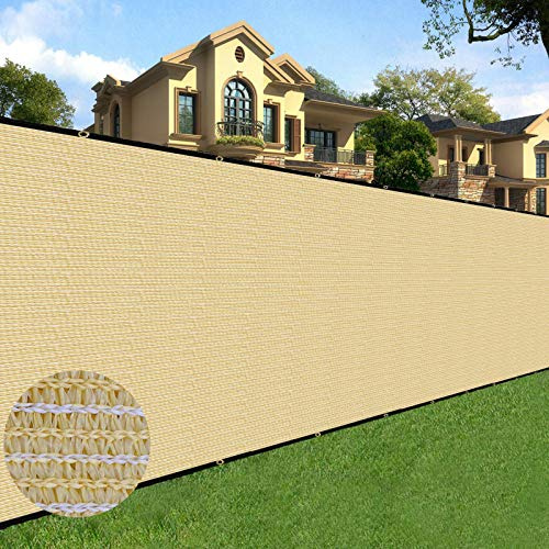 Sunnyglade 6 feet x 50 feet Privacy Screen Fence Heavy Duty Fencing Mesh Shade Net Cover for Wall Garden Yard Backyard (Sand, 6 ft X 50 ft)