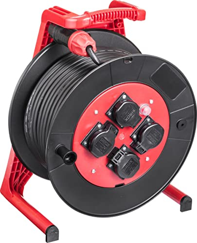 JUMBO® L Cable Reel with 4 Sockets H07RN-F Cable Colour Black, Cross Section 3 x 1.5 mm², Length 40 m