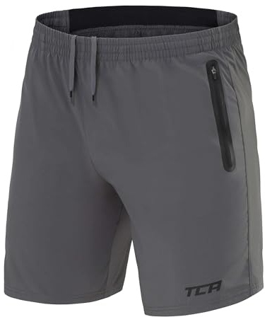 TCA Herr Elite Tech Lätta tränings- och löparshorts med dragkedjefickor