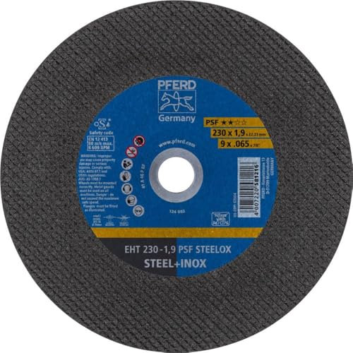 PFERD Trennscheibe, 5 Stück | 230 x 1,9 x 22,23 mm, gerade, PSF STEELOX | 69198293 – für Stahl und Edelstahl (INOX)