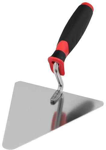 KOTARBAU® Truelle Triangulaire en Acier Inoxydable 160 mm x 118 mm Truelle de maçon avec poignée en Plastique Truelle de stuc Spatule Indispensable pour travaux de maçonnerie