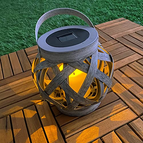 LED's light LED Solar Tisch- und Hängeleuchte in Rattanoptik LED-Kerze mit Flammeneffekt