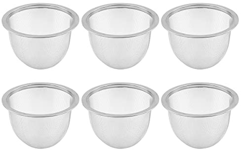 CENPEK 6 st metall te filter metall tekanna ersättning nät sil insats för kaffe te bryggare kaffe – 72 x 60 mm