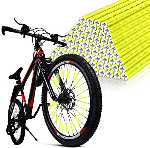 flintronic Riflettori per Raggi, 96Pezzi Copri Raggi Catarifrangenti, Riflettori Raggi Bicicletta, Catarifrangenti per Bici Set in Materiale catarinfrangente visibilità a 360 ° e Montaggio Facile