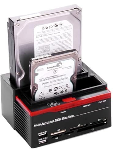 All in 1 SATA IDE HDD Docking Station for 2.5/3.5 Hard Disk MS/M2/XD/CF/SD/TF Card Reader Drive Docking Station Hard Enclosure