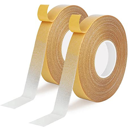 KEYRI 2 Rotoli Nastro Biadesivo, 15mm x 20m Nastro Adesivo Extra Forte Trasparente, Nastro Adesivo di Montaggio Ultra Resistente per Tappeti Pavimenti Poster Fotografici