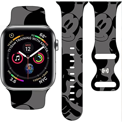 Replacement Apple Watch Band 38mm/40mm/41mm/42mm/44mm/45mm, Cute Replacement Band for Apple Watch SE2 Series 9 8 7 6 5 4 3, Silicone iWatch Band for Women Men