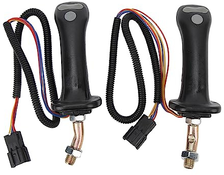 Bnineteenteam Excavator Joystick Handles,2Pcs 3 Button Excavator Joystick Handles 6 Pin Aluminum Alloy for DH DX150 215 225 300 370‑9C