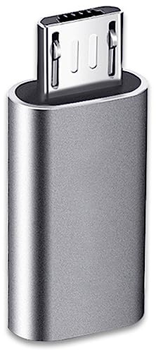 Micro USB auf USB C Adapter, USB C Buchse auf Micro USB Stecker Adapter | Kompatibel mit Samsung Galaxy S7/S6/S5/S4/S3, Note 5/4/3, Android-Handys, Tablets und microUSB-Geräten (Grau)