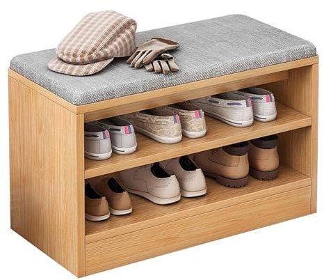 KAZUP Ottomane-Aufbewahrungsbank für den Eingangsbereich, schmaler Schuhschrank mit Sitz, Kleiner Schuh-Organizer für Schlafzimmer und Wohnzimmer (Größe: 40 cm, Farbe: ohne Beine)
