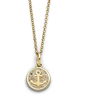 DUR Schmuck Kette HOFFNUNG 2.0 Strandsand, Silber 925/- vergoldet 45cm (K2947) Erbskette