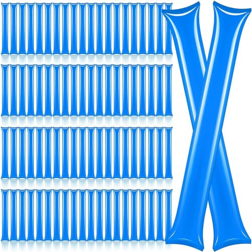 80 PCS Thickened Bam Bam Thunder Sticks, Blue Inflatable Cheering Sticks for Sports Cheering Dance Party Basketball Football Noisemakers