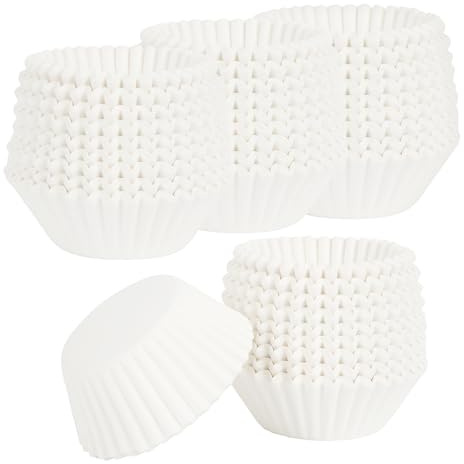MilyaDE 1000 Stück Muffinförmchen Papier Weiß Cupcake Förmchen, Muffinform Hitzebeständig Fettdicht 6cm