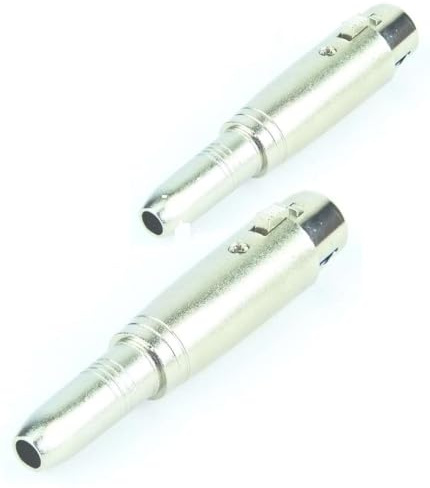 Adam Hall 2 x Connectors K4A XF3 JF2 Ganzmetall Adapter Verbinder Konverter - XLR 3 pol Female Kupplung auf 6,3 mm Klinke TS Mono Female Kupplung Buchse 1/4 Zoll