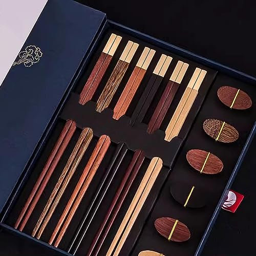 CTCOIJRN Bacchette Riutilizzabili, Bacchette Riutilizzabili Bacchette Spada Laser USA E Getta 6 Paia Bacchette Stile Cinese for La Casa, Confezione Regalo di Bacchette Antiscivolo(G)