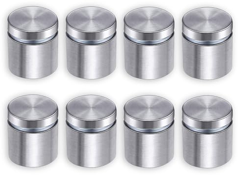 8 Pack 1 x 1 Inch Stainless Steel Sign Standoff Screws,Wall Mounts Hardware Advertising Glass Acrylic Nail (Silvery)
