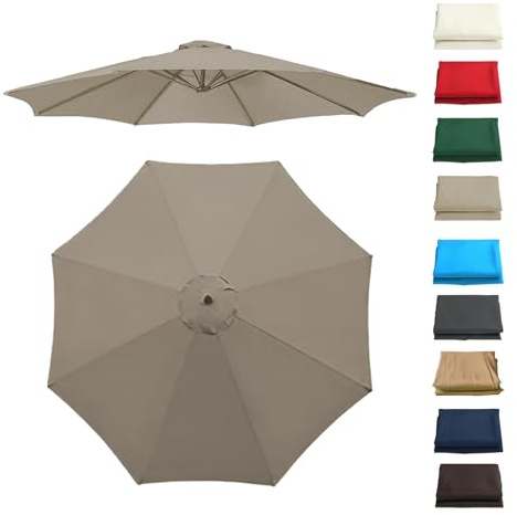 GZDXBF Auvent De Remplacement pour Parasol 6 Baleines/8 Baleines, Toile De Parasol Déporté, Housse De Rechange pour Parasol D'extérieur, Polyester Anti UV 50+(Top Color,8 RIBS/350CM(11.5FT))
