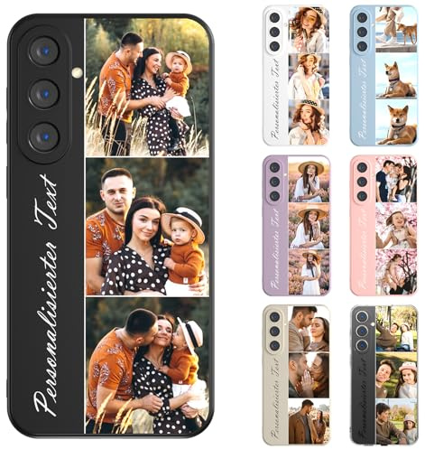 HBRYXJ Personalisierte Handyhülle Mit Foto Text für Samsung Galaxy A55 5G, Selbst Gestalten Hülle mit Eigenem Bild Text, TPU Personalisiert Case Individuelle Schutzhülle Foto Handyhülle