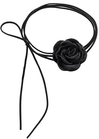 THXFUNAREA Elegant Rosen Choker Chocker, Schwarz, Blumen Halskette Choker, Halsband Blumen Gothic für Frauen und Mädchen, Perfektes Accessoire für Partys und Täglichen Gebrauch