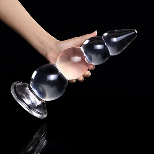 Tsaobe 11.8'' Long & Large Soft 4-Ball Crystal Anal Plug with Gradual Design for Pro Players, 4 Anal Beads with 3.5'' Dia. Max., All in One Anal Training Gear for Unisex LGBTQ Friendly (4-Ball)