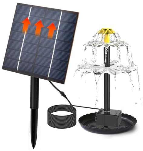 Flytande solfontän - fågelbad med spray och solpanel, miljövänlig pumpsats utomhus | Söt cirkulationsdesign, miljövänlig djurdekoration, grönt tillbehör! Din operac