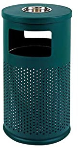 Contenedor de Basura para Exteriores con cenicero extraíble, con Pico Grande, para Uso Comercial e Industrial (Verde)