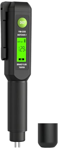 AUTOUTLET LCD Brake Fluid Tester - High Precision Moisture Detection for DOT3, DOT4, DOT5.1 Brake Fluids, Large 3-Digit Display, Compact and Lightweight with Multi-Language Manual and Audible Alert