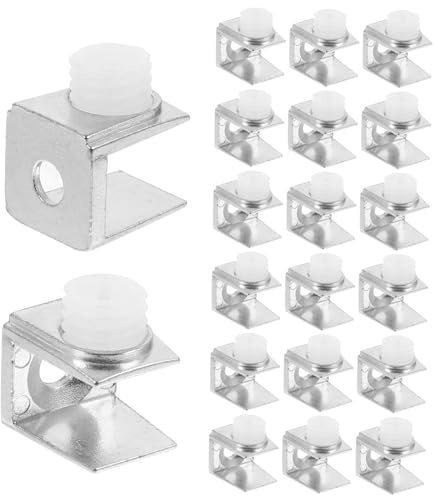 DECOMELODY 20pezzi Morsetto Per Vetro in Lega Staffe Per Mensole in Vetro Clip Di Fissaggio Per Supporto Per Ripiani in Accessori Per Installazione in Bagno