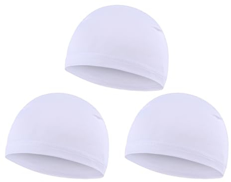 WNXGNHO 3Pcs Soft Children Cycling Headwear Football Sports Wicking Caps Breathable Running Hat Bicycles Helmet Liners for Kid Hat White