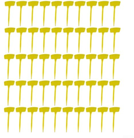 Lot de 50 étiquettes pour plantes en plastique durable, 20 cm de long, conçues pour résister aux intempéries et pour une écriture facile avec des marqueurs ou des stylos (jaune)