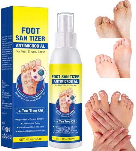 120ml Athletes Foot Spray,Antifungal Foot Spray,F/oot Sani/tizers Spr/ay with Tea Tree Oil,Athlete's Fo/ot Treatment,Antifungal Treatment for Itchy Feet,Odor Control&Shoe San/itizer,Fo/ot Odour Spr/ay