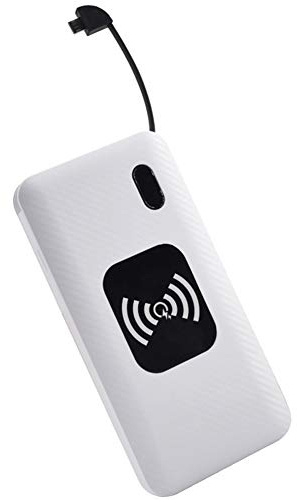 Power Bank,PowerBank Qi 10000mAh High Capacity Portable Charger Qi Wireless Fast Charging External Battery Pack Devices, white