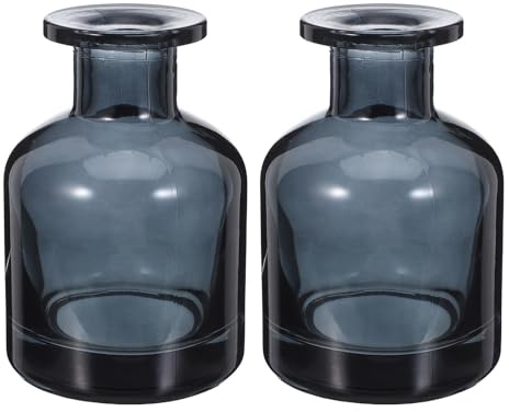 HOMSFOU Glass Diffuser Bottles: 2 Pcs Empty Reed Diffuser Container Refillable Aromatherapy Jars Replacement Bottles for DIY Home Fragrance & Essential Oils, 150ml/5oz (Blue)