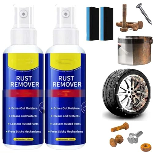 Multi-functional Quick-acting Rust Removal Spray,Anti-Rust Lubricant Spray,Multi-Purpose Lubricant Rust Remover Spray,Metal Care Spray for Metal,Tools,Cars,Chains (2 Pcs)