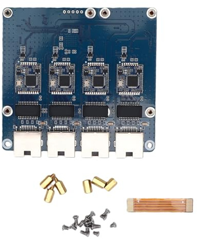 YUEHISY Scheda di Espansione Ethernet PCIe a 4 Porte 2.5G, Adattatore di Rete Ad Alta velocità, con Chipset Realtek RTL8156, per Ras Pi 5, Trasferimento Dati Stabile