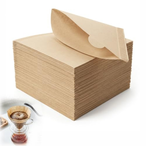 200 Pz Filtri Caffe Americano Misura 2, Carta da Filtri per Caffè a Cono Marrone, Caffè Filtro in Carta Monouso, Filtri Macchina Caffè Americano per Macchine da Caffettiera Tazza 2-4 Tazze