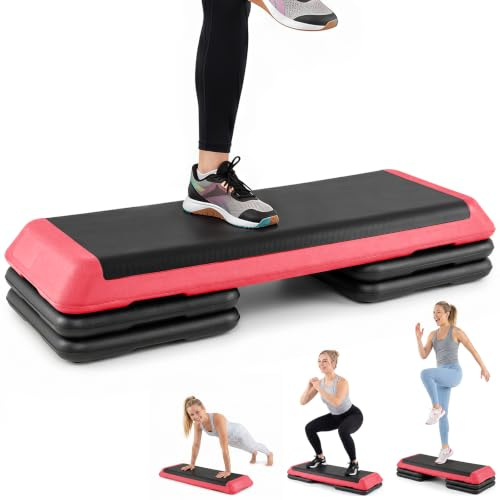 COSTWAY Aerobic Stepper 3 fach höhenverstellbar | Steppbrett rutschfest 150 kg belastbar, Fitness Stepper mit 4 Stützblöcken, Step Bench für Zuhause, Fitnessstudio