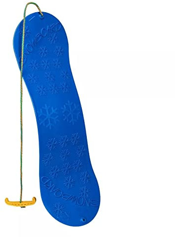Snowboard FÜR Kinder Schlitten Board 77cm Kunststoff mit Seilgriff Plastik (Blau)