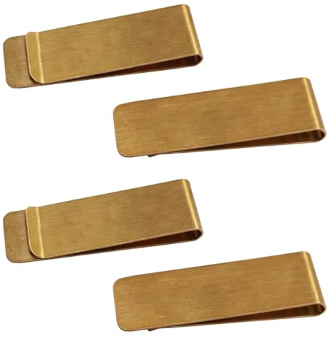 SourceTon Copper Money Clip - Slim Metal Wallet for Men, Minimalist Credit Card Holder & Cash Clip (4 Pack), Polished Design