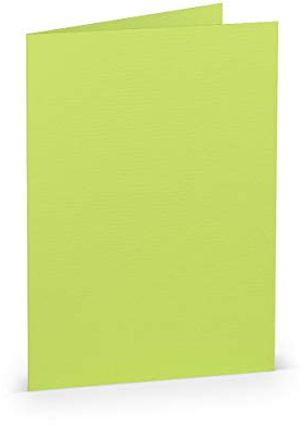 PAPERADO 25 Faltkarten DIN A6 - Maigrün gerippt Hell-Grün Gelbgrün - 10,5 x 14,8 cm - 220 g/m² - Doppelkarte Klappkarte Einladungskarte