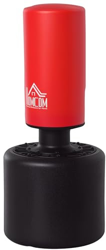 HOMCOM Sacco da Boxe da Terra Pesante con Altezza Regolabile (145-172cm), Sacco da Boxe Pieno Base da Riempire con Acqua (100kg) Sabbia (120kg)