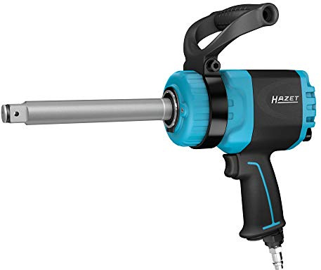 Hazet Twin Turbo Schlagschrauber, lange Spindel 9013LGTT, 5200 U/min | Abtrieb 3/4 Zoll (20 mm) Vierkant massiv, Betriebsdruck 6.3 bar, 5500 g, Schalldruckpegel 102.5 dB(A) Lp A, 5200 U/min
