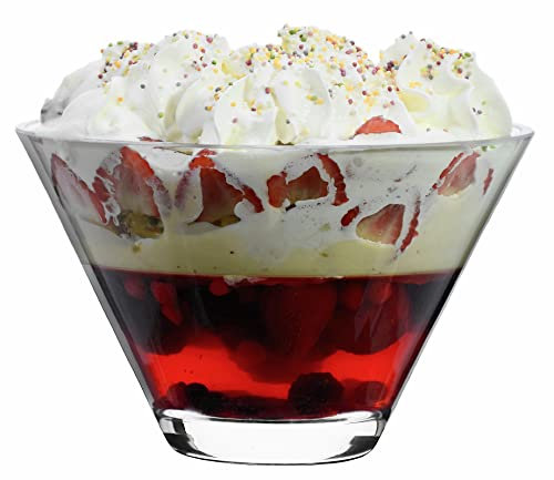 SOLAVIA Clear Glass Basic Bowl Hand Crafted Fruit and Snack Trifle Bowl H13cm D20cm Bowl Home Décor Kitchen Accessory