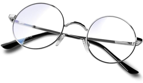 KANASTAL Retro Rund Sonnenbrille Herren Damen | Klassische, Polarisierte, Metallrahmen, Vintage Hippie Rave, UV400 Schutz, Verspiegelt, 70s 80s 90s, Festival, Coole Cosplay