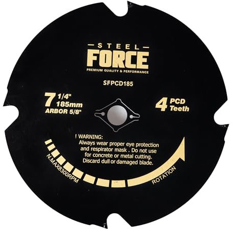 Steel Force CRPCD185 PCD-Hardie Klinge für Faserzement und Laminat, 17,8 cm, 4 Zähne, polykristallin, diamantbestückt, 19,5 cm
