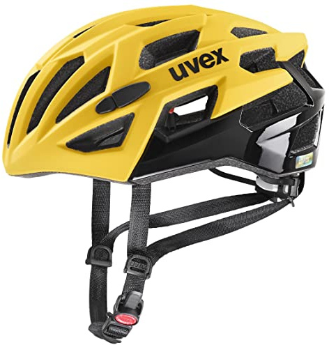 uvex race 7 - säker performancehjälm för dam och herr - individuell storleksanpassning - optimerad ventilation - sunbee-black matt - 51-55 cm