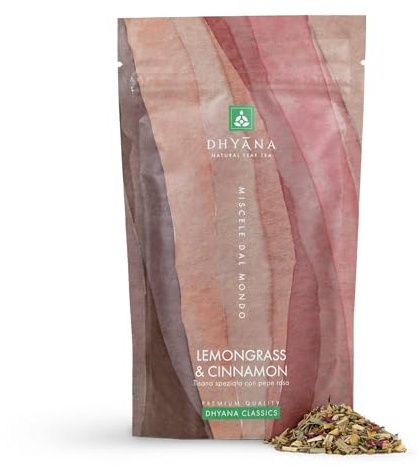 Lemongrass & Cinnamon | Tisana Digestiva Dopo Pasto, 75 gr | Cannella, Zenzero, Liquirizia | 25 Porzioni | Dhy?na® - Natural Leaf Tea