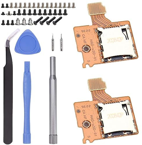 Ikpek 2pcs Micro SD Card Reader Replace for Nintendo Switch HAC-SD-01, TF Memory Card Slot Socket Reader Board Replacement for NS Console